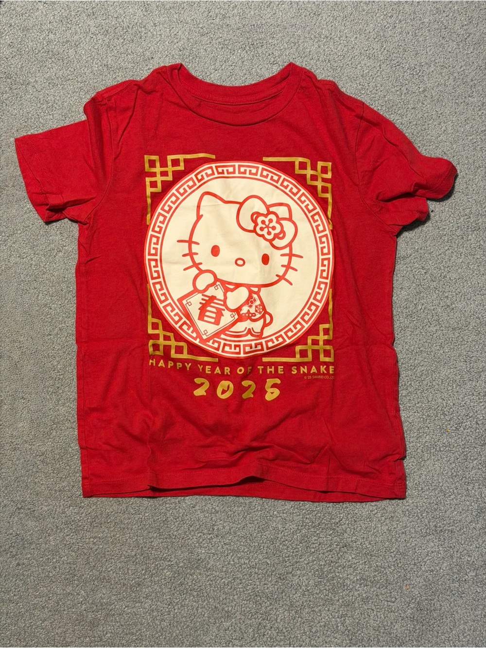 Kids Hello Kitty Red Short Sleeve Tee - Lunar New Year 2025 - L 10/12